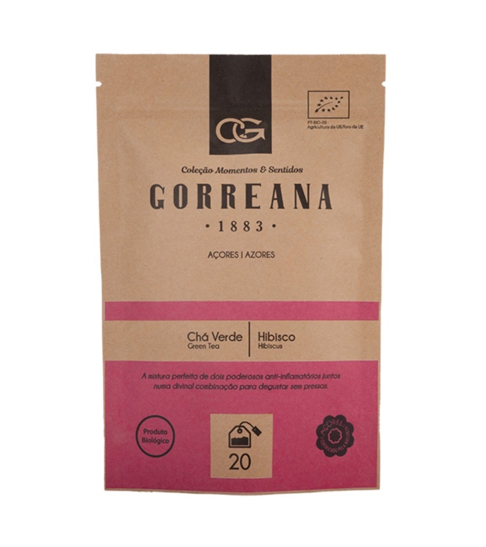 Portugalska zielona herbata BIO z Azorów Gorreana Gourmet &  Hibiskus