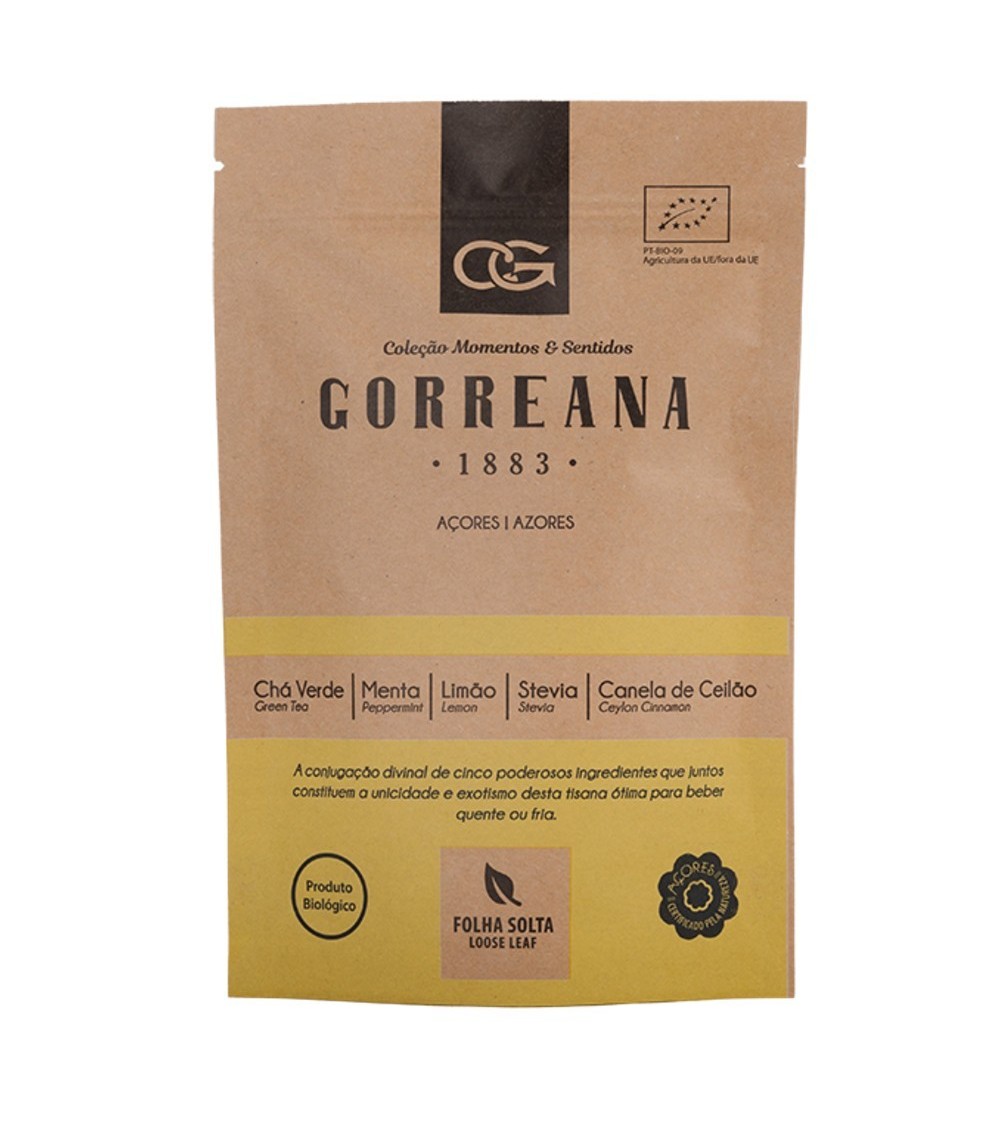 Herbata Gorreana Gourmet Cha Verde Menta Stevia Cynamon 80g