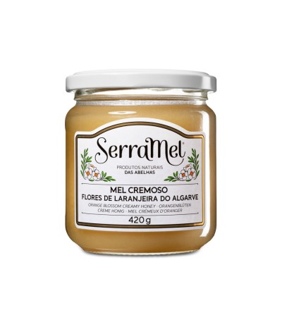 Portugalski kremowy miód z kwiatów pomarańczy z Algarve SerraMel 420g